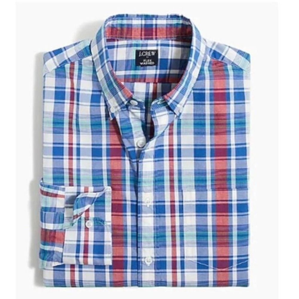 J CREW Men's‎ Plaid Button Down Flannel Shirt XXL